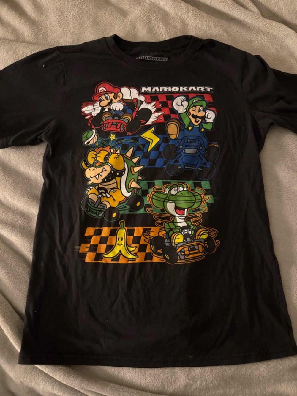 Boys XL  Mario Kart Black Graphic Tee